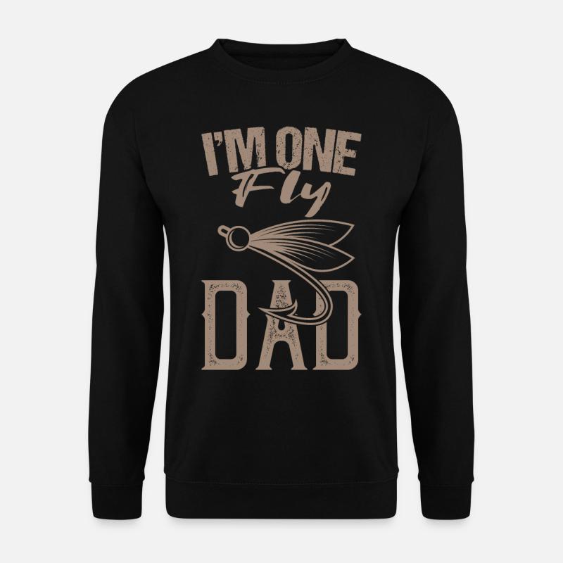 Fliegenfischen Papa Angel Spruch Angler Papa - Unisex Pullover - Schwarz