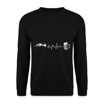 Mountains Hiking Beer Love Walking Nature - Unisex Sweatshirt - black - Front - Alina (178cm) & Michal (187cm)