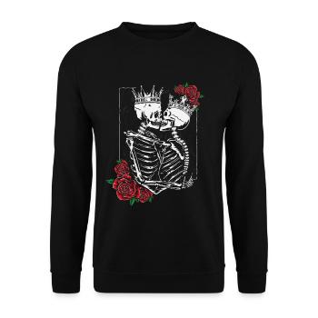 skeleton love lifelong valentine's day - Unisex Sweatshirt - black - Front - Alina (178cm) & Michal (187cm)