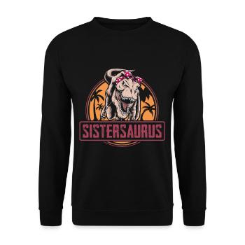 Soeur de Sistersaurus dinosaure acide - Sweat-shirt Unisexe - noir - Devant - Alina (178cm) & Michal (187cm)