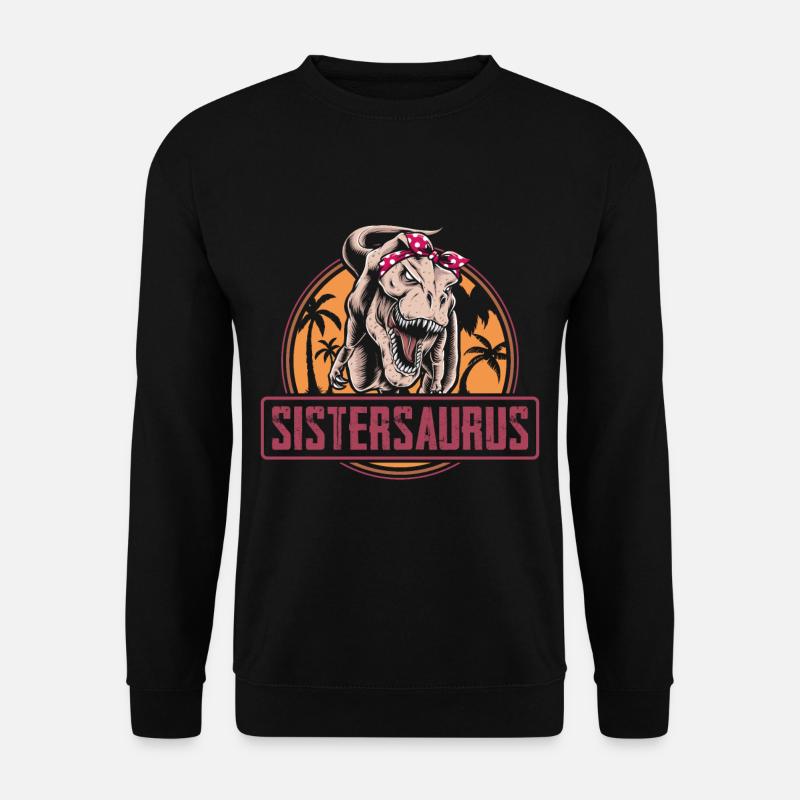 Sistersaurus Schwester dinosaurier sauer - Unisex Pullover - Schwarz