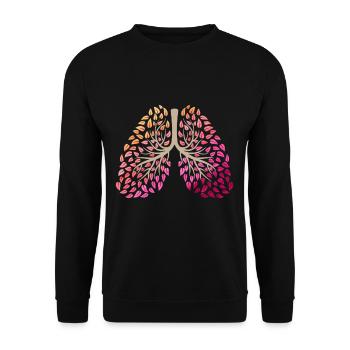 Lung nature tree leaves health whole - Unisex Sweatshirt - black - Front - Alina (178cm) & Michal (187cm)