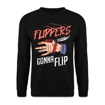 Balisong Butterfly Knife Knife Butterfly - Unisex Sweatshirt - black - Front - Alina (178cm) & Michal (187cm)