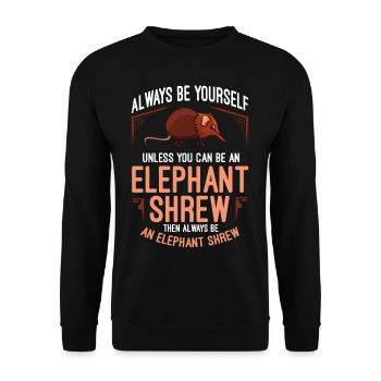 Trunk Jumper Africa Sengi Mouse Jumping Mouse Animal - Unisex Sweatshirt - black - Front - Alina (178cm) & Michal (187cm)