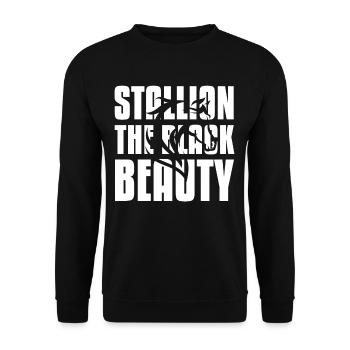 Stalltion The Black Beauty Rider Riding - Unisex Sweatshirt - black - Front - Alina (178cm) & Michal (187cm)