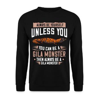 Gila Monster Eidechse Krustenechse Reptilien - Unisex Pullover - Schwarz - Vorne - Alina (178cm) & Michal (187cm)
