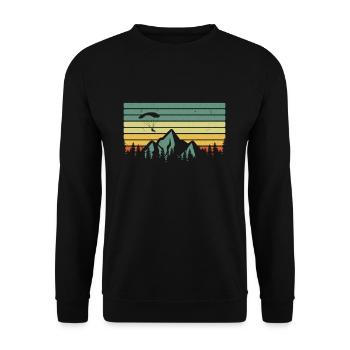 Vintage paraglider mountains skydiving paragliding - Sweat-shirt Unisexe - noir - Devant - Alina (178cm) & Michal (187cm)