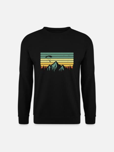 Vintage paraglider mountains skydiving paragliding - Unisex Pullover - Schwarz