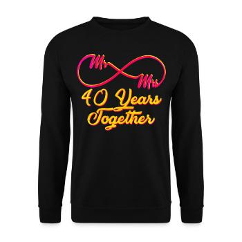 40e anniversaire de mariage - Sweat-shirt Unisexe - noir - Devant - Alina (178cm) & Michal (187cm)