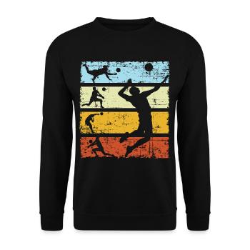 Volley-ball vintage cadeau beach volleyball - Sweat-shirt Unisexe - noir - Devant - Alina (178cm) & Michal (187cm)