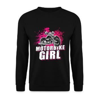 Motorcycle Girl Motorbike Lover Biker Girls Gifts - Sweat-shirt Unisexe - noir - Devant - Alina (178cm) & Michal (187cm)