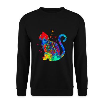 Cats Art Vintage Kitten Retro Kitten Graphic - Sweat-shirt Unisexe - noir - Devant - Alina (178cm) & Michal (187cm)