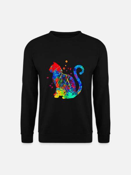 Cats Art Vintage Kitten Retro Kitten Graphic - Unisex Pullover - Schwarz