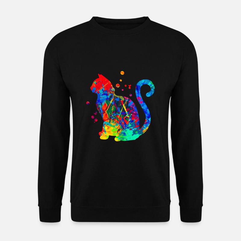 Cats Art Vintage Kitten Retro Kitten Graphic - Unisex Pullover - Schwarz