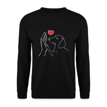 Teckel Teckel Amour des chiens Maîtresse propriétaire de chien - Sweat-shirt Unisexe - noir - Devant - Alina (178cm) & Michal (187cm)
