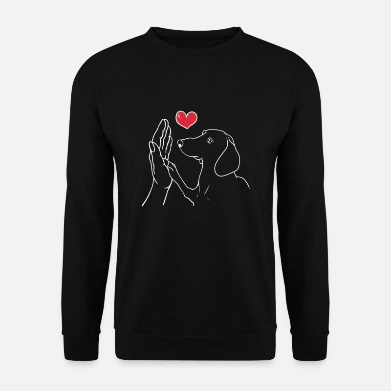 Dackel Teckel Hundeliebe Frauchen Hundebesitzer - Unisex Pullover - Schwarz