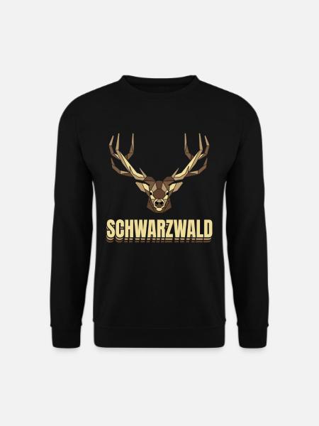 Schwarzwald Hirsch Geweih Low Polygon Schwaben - Unisex Pullover - Schwarz
