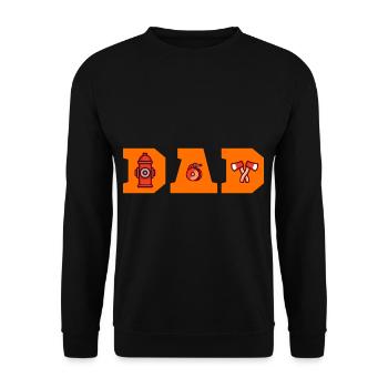 PAPA POMPIER PAPA Fête des Pères Pompier - Sweat-shirt Unisexe - noir - Devant - Alina (178cm) & Michal (187cm)