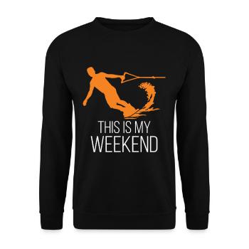 Wakeboarder This is my Weekend Wakeboarding - Unisex Sweatshirt - black - Front - Alina (178cm) & Michal (187cm)