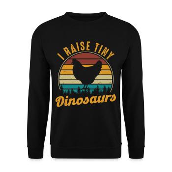 I Raise Tiny Dinosaurs Funny Chicken Gift - Unisex Sweatshirt - black - Front - Alina (178cm) & Michal (187cm)