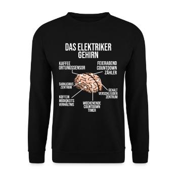 Elektriker Gehirn Elektrotechniker Installateur - Unisex Pullover - Schwarz - Vorne - Alina (178cm) & Michal (187cm)