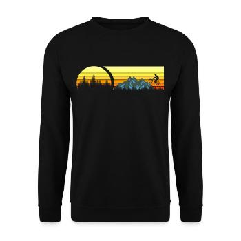 MOUNTAIN BIKE VINTAGE Mountain Biker Mountain Bike - Unisex Sweatshirt - black - Front - Alina (178cm) & Michal (187cm)