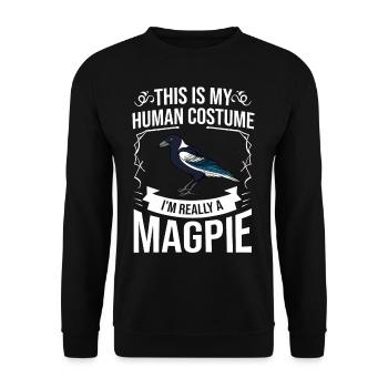 Elster Vogel Rabe Federn Tier Singvögel - Unisex Pullover - Schwarz - Vorne - Alina (178cm) & Michal (187cm)