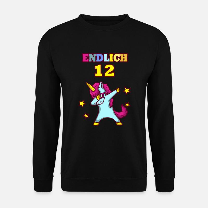 Einhorn 12 Jahre Geburtstag Einhorn Geburtstag - Unisex Pullover - Schwarz