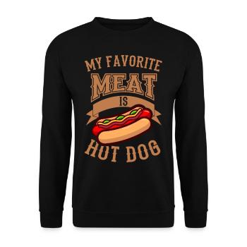 Hot Dog Sort Drôle Hot Dog Hot-Dog Fast Fast - Sweat-shirt Unisexe - noir - Devant - Alina (178cm) & Michal (187cm)
