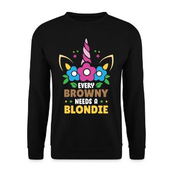 Every Brownie Needs a Blondie - Unisex Sweatshirt - black - Front - Alina (178cm) & Michal (187cm)