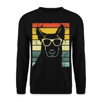 Rétro Vintage German Shepherd propriétaire de chien - Sweat-shirt Unisexe - noir - Devant - Alina (178cm) & Michal (187cm)