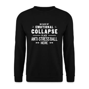Anti-Stress Ball Emotional Stressed Stress - Unisex Sweatshirt - black - Front - Alina (178cm) & Michal (187cm)