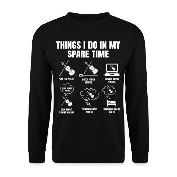 Things I Do In My Free Time Play Violin Music - Unisex Pullover - Schwarz - Vorne - Alina (178cm) & Michal (187cm)