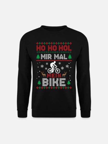Ugly Christmas Ho Ho Hol mir mal mein Bike Fahrrad - Unisex Pullover - Schwarz
