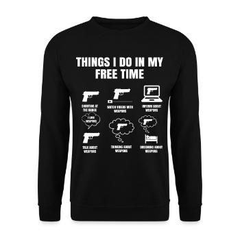 Les choses Dans Mon temps libre Fais des tireurs sportifs - Sweat-shirt Unisexe - noir - Devant - Alina (178cm) & Michal (187cm)