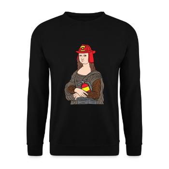 Mona Lisa fireman firewoman funny firefighter poison - Unisex Sweatshirt - black - Front - Alina (178cm) & Michal (187cm)