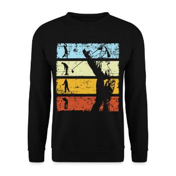 Golfer & Golfspieler Golf Club Golfplatz Retro - Unisex Pullover - Schwarz - Vorne - Alina (178cm) & Michal (187cm)