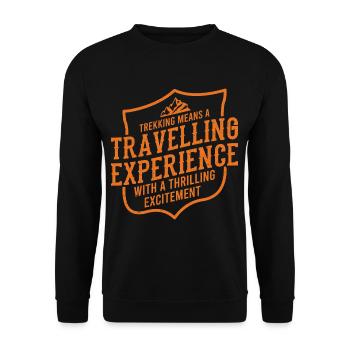 TREKKING SPRUCH Hiking Outdoor Hiking Funny - Unisex Sweatshirt - black - Front - Alina (178cm) & Michal (187cm)
