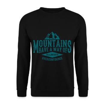 BERGE SPRUCH Hiking Outdoor Hiking Funny - Unisex Sweatshirt - black - Front - Alina (178cm) & Michal (187cm)