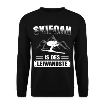 Skifoan Is Des Leiwandste Ski Skifahrer Mundart - Unisex Pullover - Schwarz - Vorne - Alina (178cm) & Michal (187cm)