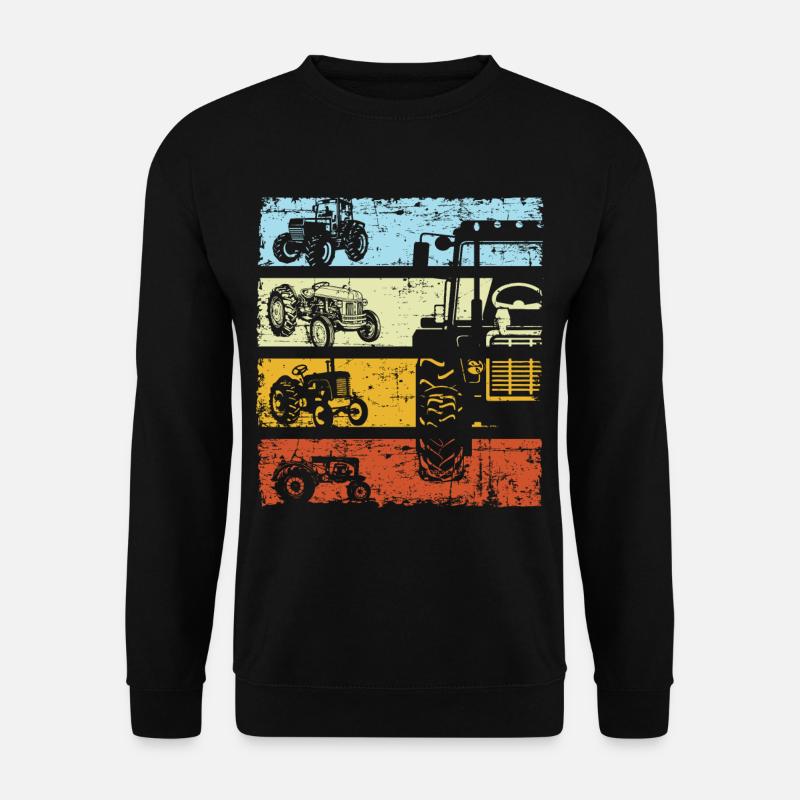 Retro Traktor Bauer Trecker Landwirt Vintage - Unisex Pullover - Schwarz