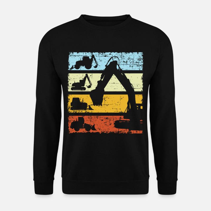Vintage Bagger Baumaschinen - Unisex Pullover - Schwarz