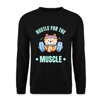 Entraînez-vous pour les muscles de chien chien d’entraînement - Sweat-shirt Unisexe - noir - Devant - Alina (178cm) & Michal (187cm)