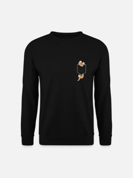 Faultiere in Brusttasche - Unisex Pullover - Schwarz