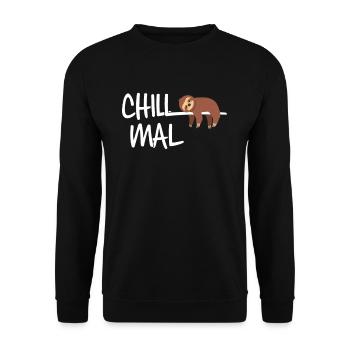 Chill Mal Sloth Sloth Napsleep - Unisex Sweatshirt - black - Front - Alina (178cm) & Michal (187cm)
