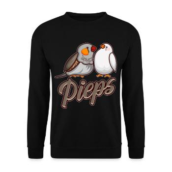 Zebra finches PIEPS Zebrafinch magnificent finches - Unisex Sweatshirt - black - Front - Alina (178cm) & Michal (187cm)