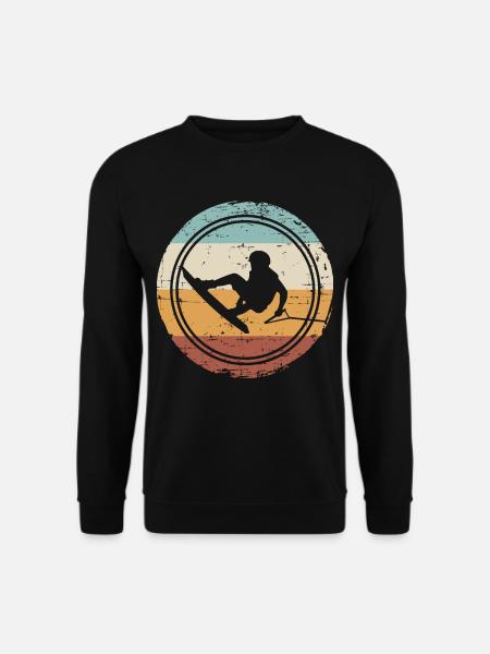 Retro Vintage Wakeboard Wakeboarder Wakeboarding - Unisex Pullover - Schwarz