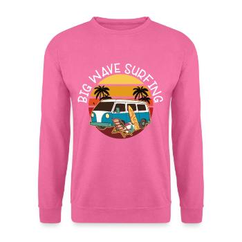 BIG WAVE SURFING SURFING SURF - Sweat-shirt Unisexe - rose - Devant