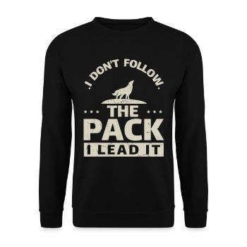 Ich führe das Pack Wolf Wölfe Alpha - Unisex Pullover - Schwarz - Vorne - Alina (178cm) & Michal (187cm)