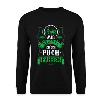 Mir reichts ich geh Moped fahren Steyr Mopedfahrer - Unisex Pullover - Schwarz - Vorne - Alina (178cm) & Michal (187cm)